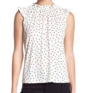 Adrian Papell polka dot blouse